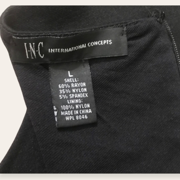 SOLD-INC Black White Sheath Sleeveless Dress-L - Picture 3 of 3